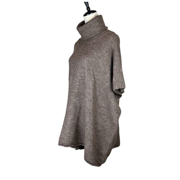 Universal Thread NWT OS Brown Knit Turtleneck Pullover Poncho Sweater - Picture 2 of 11